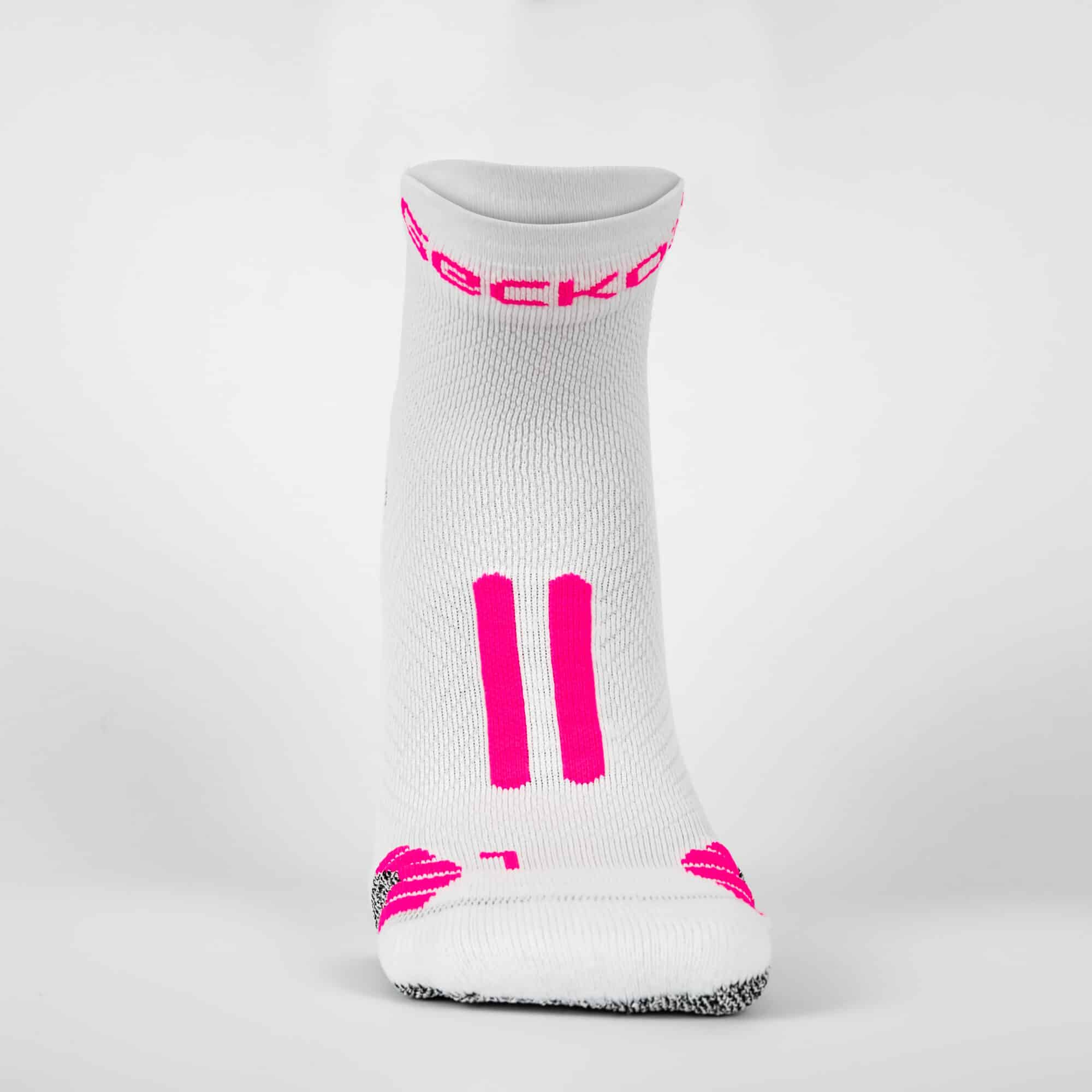 Alternative view of Running socks - White/Neon fuxia
